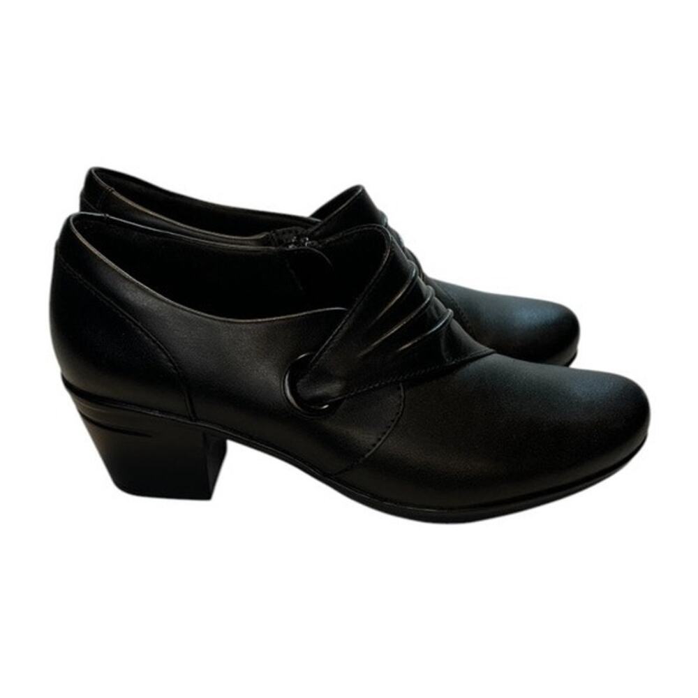 Clark’s Collection Emslie Warren Black leather side zipper button 7.5m bootie